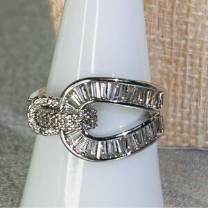 Bomb Party Cubic Zirconia Infinity Knot Ring Size Adjustable